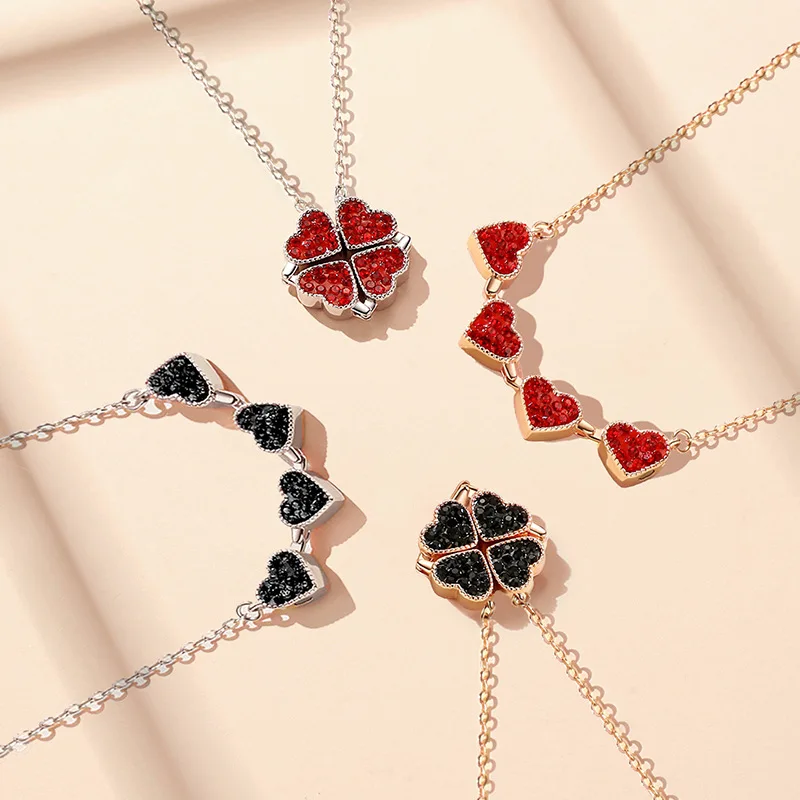 

Heart to Heart Clover Love Women Necklace 2022 New Valentine's Day Wedding High-end Luxury Jewelry Gift Necklace