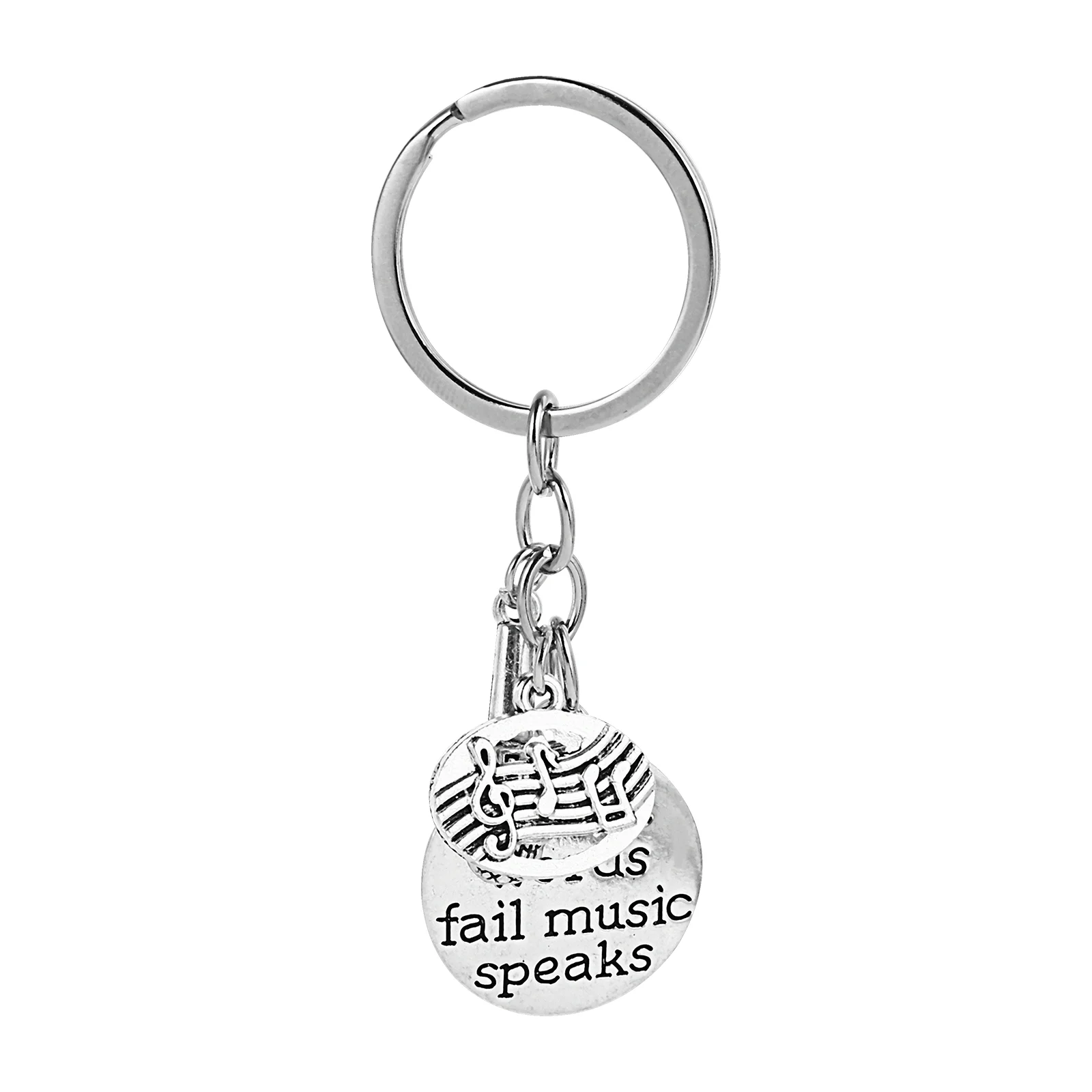 

Keychain Key Keyring Ring Rings Message Microphone Charm Inspirational Note Gifts Chain Instrument Musical Pendants