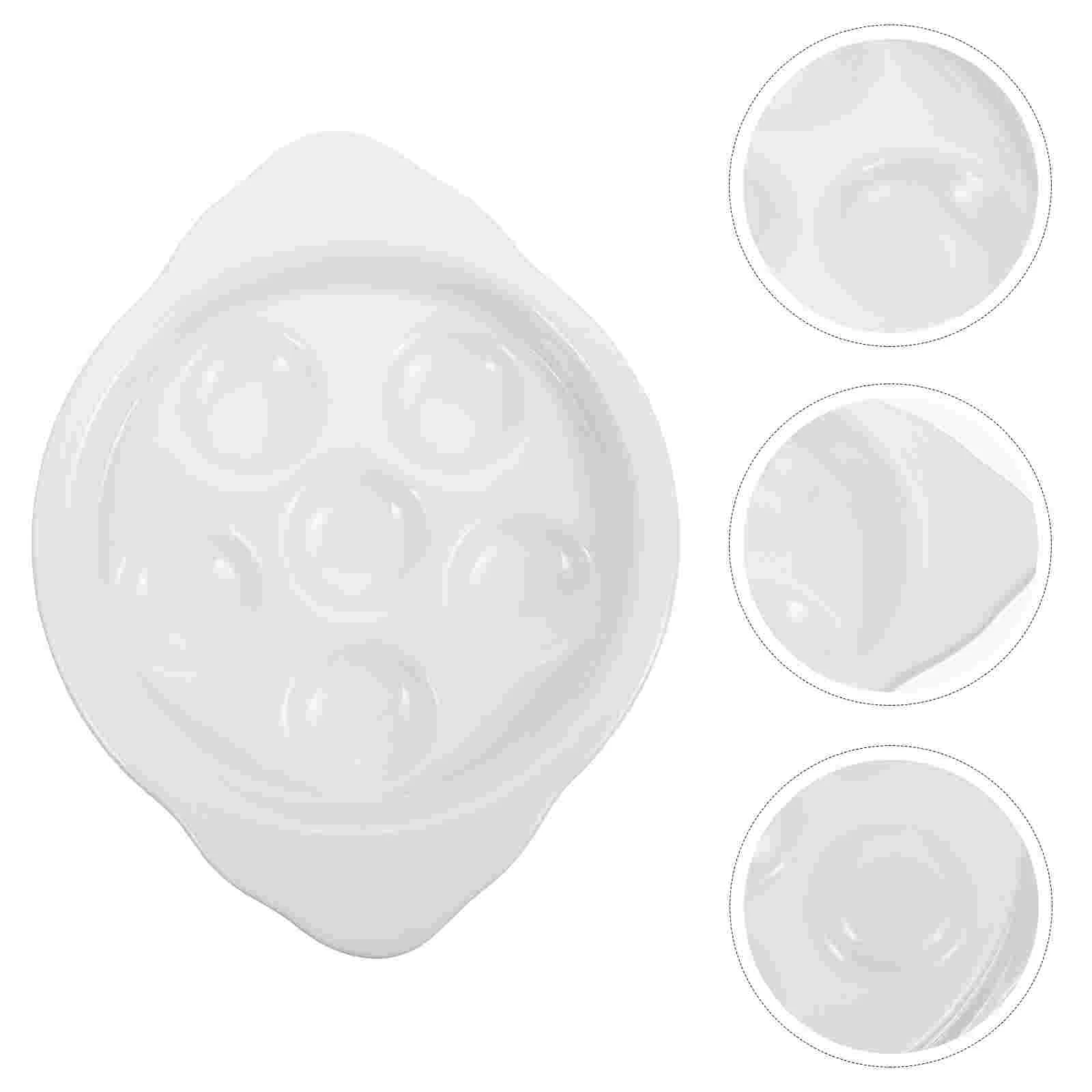 

Escargot Plate Dish Snail Baking Serving Ceramic Plates Tray Seafood Cooking Appetizer Dishes Pan Mushroom Conch Oyster Holes