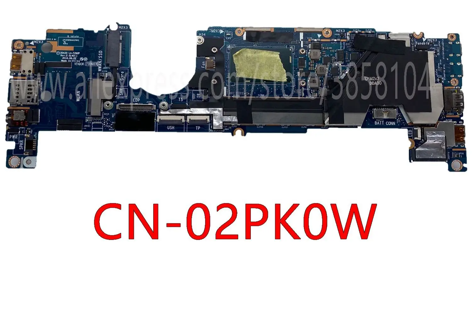 

SHELI For Dell LA-F292P Laptop Motherboard CN-02PK0W 02PK0W With I5-8250U 100% Tested