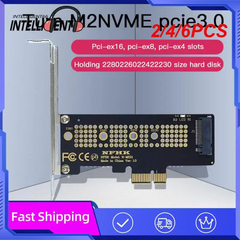 

2/4/6PCS No Delay M.2 Nvme Ssd To Pcie 3.0 Pci-e Adapter Card Large Capacity Portable X16/x8/x4/x1 Desktop Ssd Adapter Card
