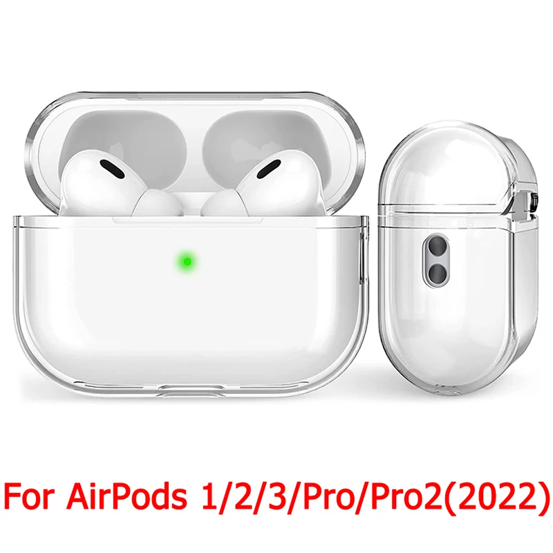 

Прозрачный жесткий чехол для AirPods Pro 2022, для AirPods Pro2 Pro 2nd Gen 2022, чехол для AirPods 3, 2, 1, чехол для AirPods