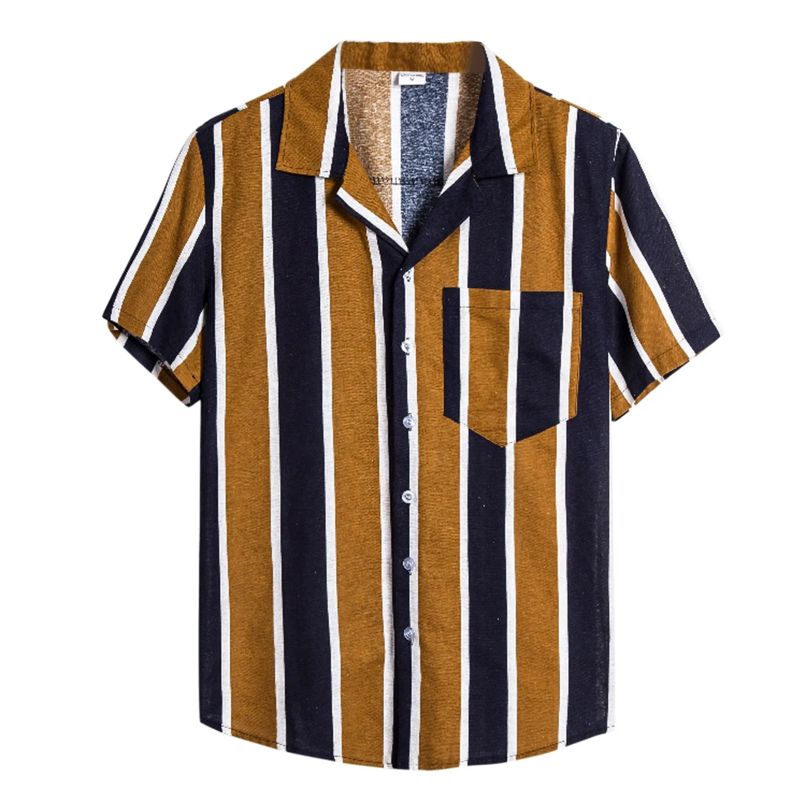 

Stripe Print Shirts Color Block Cotton Linen Shirt Casual Streetwear Men's Shirts Dailywear Vacation Camisas Hombre Blusas New