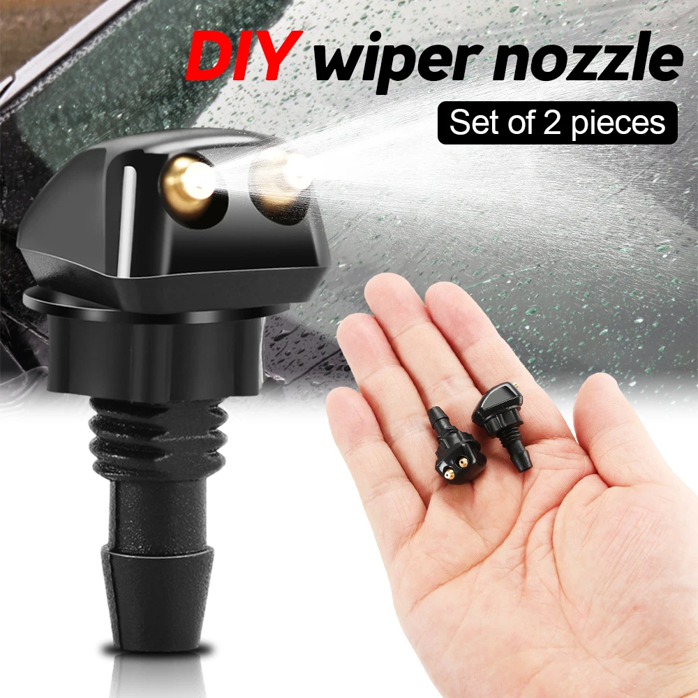 

2 Pcs Car Front Windshield Windscreen Wiper Nozzle Washer Jet Nozzles for peugeot 206 207 208 307 308 407 508 2008 3008 citroen