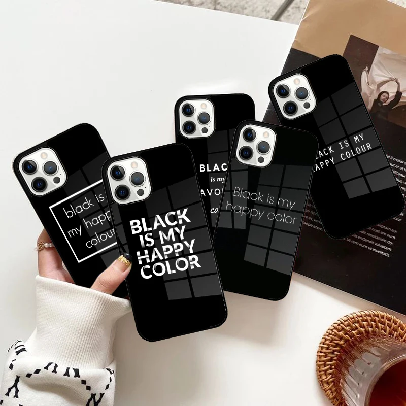 Чехол для телефона Black is My Happy Color Skam с сильным магнитом iPhone 15 16 14 13 Pro Max 11 12 Mini Magsafe