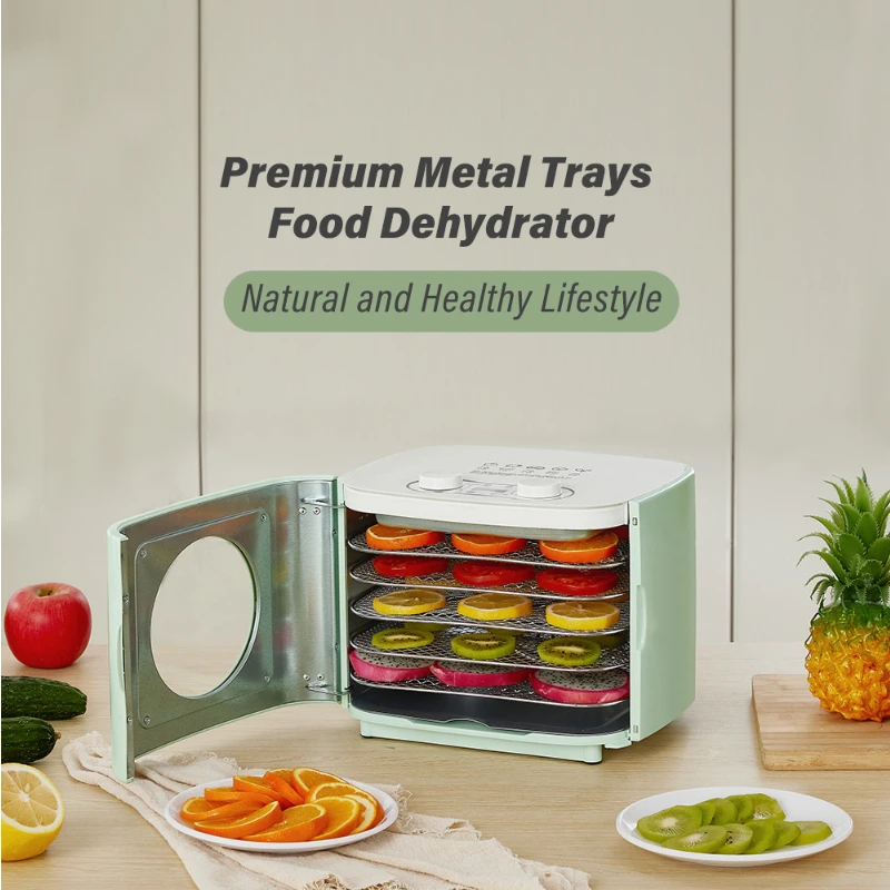 

5 Metal Trays Food Dehydrator Fruits Dryer with Brewing Function Digital LED Display for Jerky, Herbs, Meat,Vegetable Food Dryer