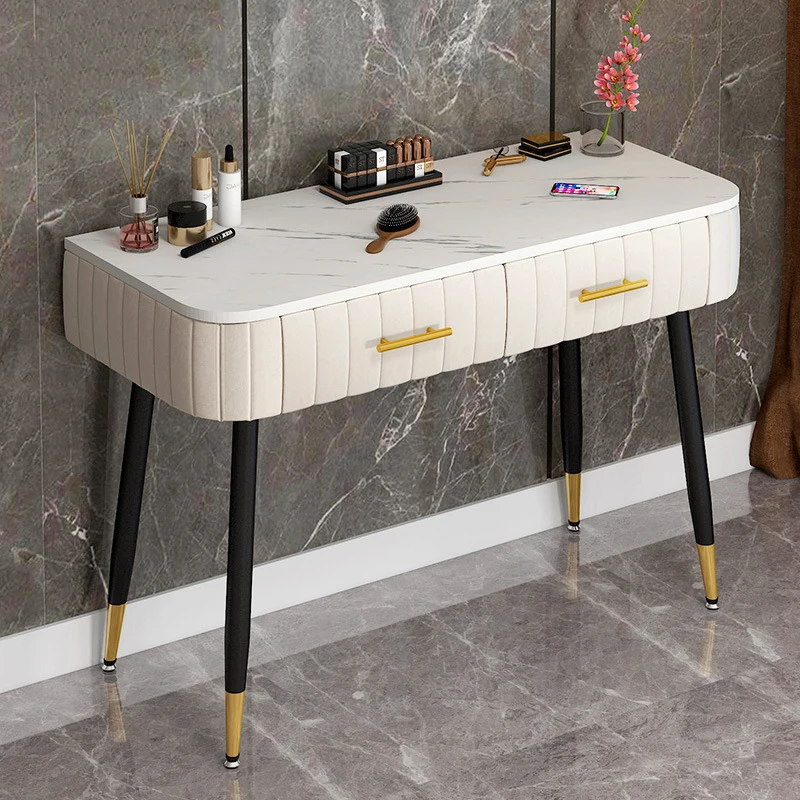 

Makeup Bedroom Desktop Table Marble Dressers Bedroom Chair Vanity LED Mirror 80/100/120cm Muebles De Dormitorio Salon Furniture