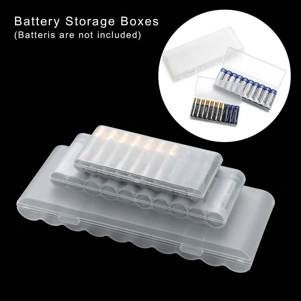 10 Slot Transparent Plastic Battery Storage Box for AAA/AA/18650 Hard Battery Container Holder Case Organizer Box Accessories