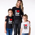 2022 Летняя мода, забавные Семейные наряды с надписью I Love My Family, одежда для мамы и дочки, топы для папы, мамы и я