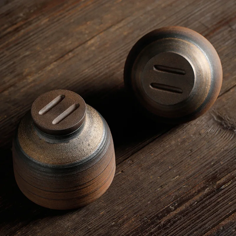 

Японский стиль грубая Керамика Чайные банки ручной работы ретро Керамическая герметичная банка для хранения чая Caddy Pu'er чайник с логотипом