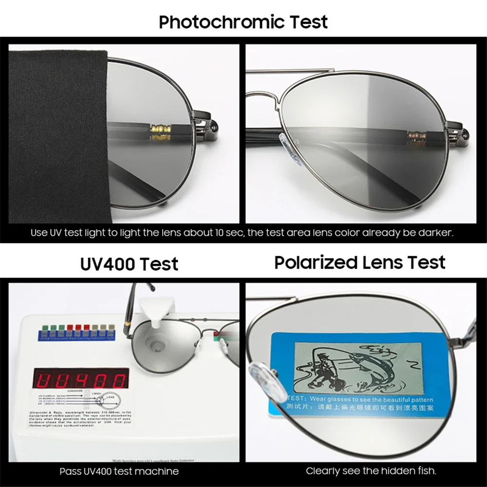 Солнцезащитные очки поляризационные UV400 для мужчин и женщин фотохромные