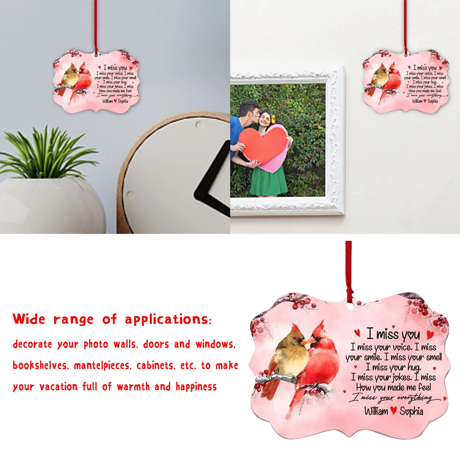 

I Miss You Wooden Hanging Plaque Cute Valentines Day Sign Home DIY Decoration For Wedding Proposal Anniversary Party Supply