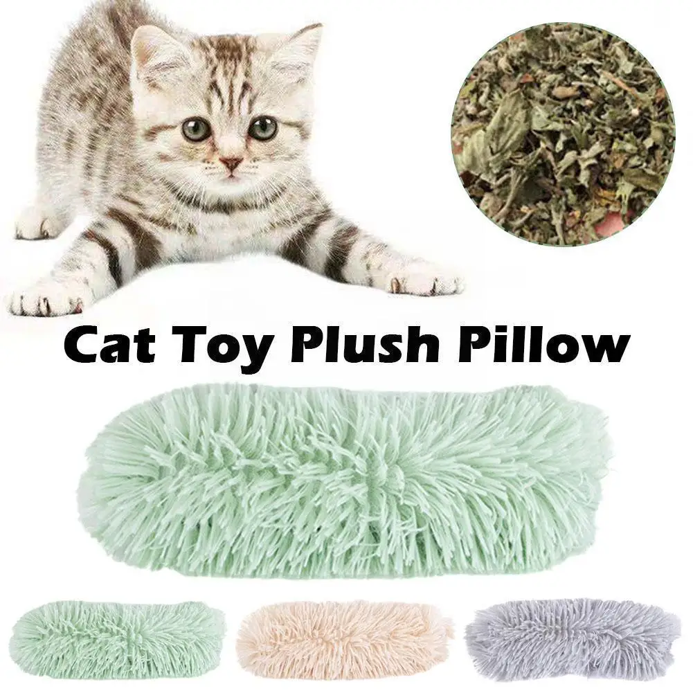 

Catnip Toys Interactive Soft Interactive Teeth Grinding Chewing Cat Exercising Catnip Accessories Pets Pillow Plush Filled C0Y7