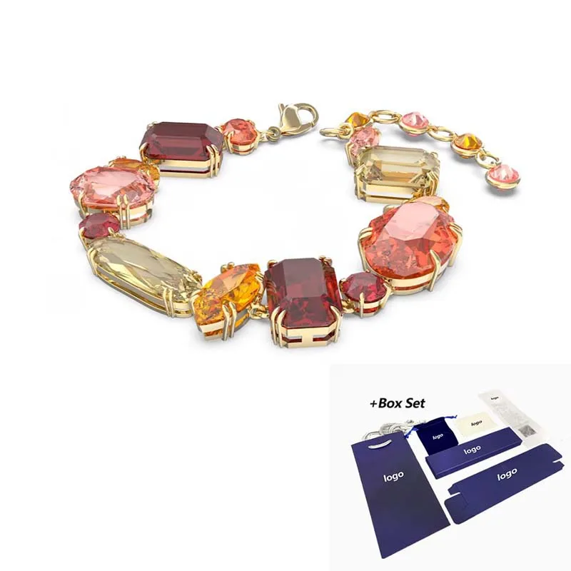 

2022 New Trend Fashion Jewelry SWA New Gema Bracelet Ambilight Electroplating Gold Ladies Luxury Vintage Jewelry Romantic Gift