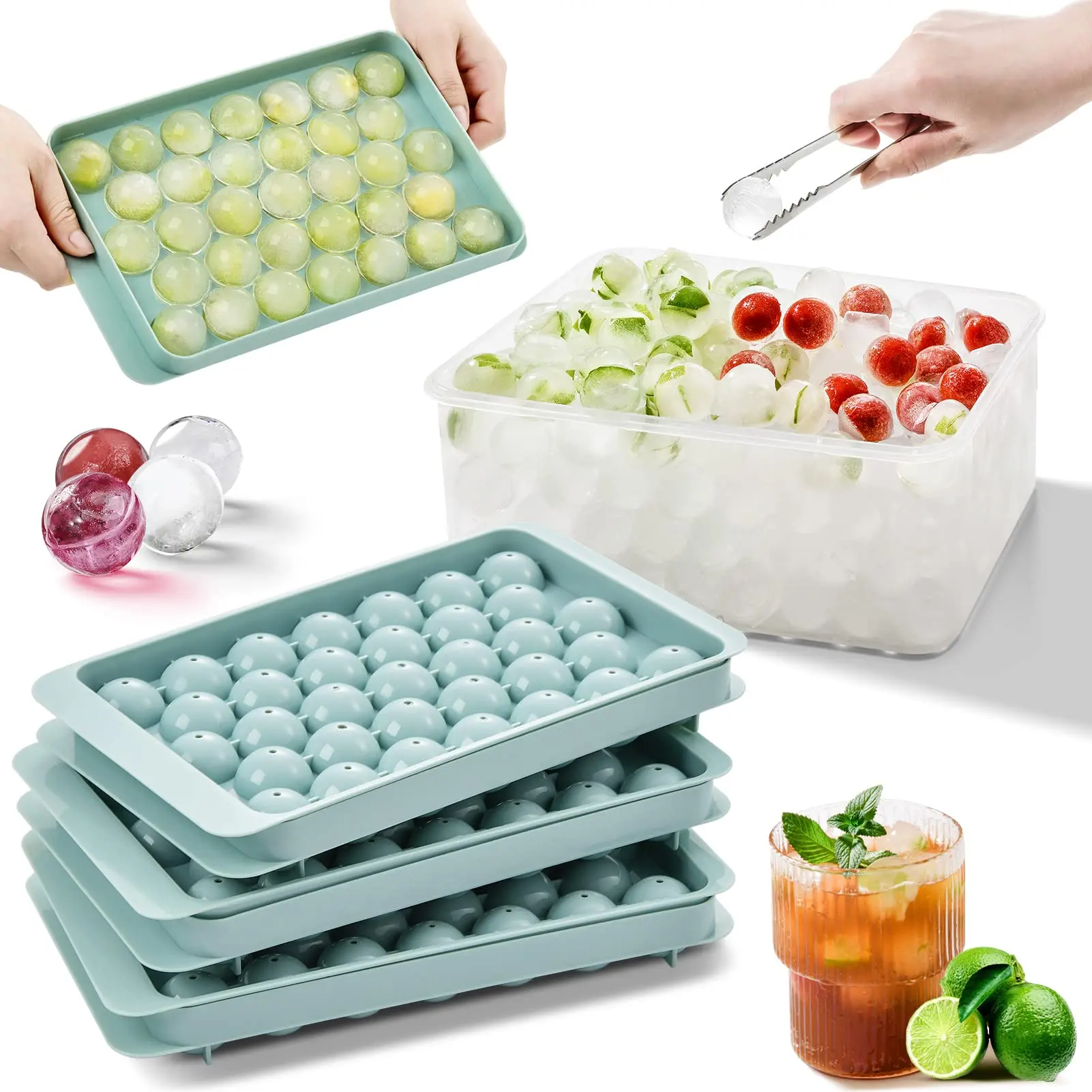33 Ice Boll Hockey Pp Mold Frozen Whiskey Ball Popsicle Ice Cube Tray Box Lollipop Making Gifts Kitchen Tools Accessories