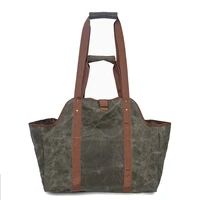 super size canvas firewood wood carrier bag log camping outdoor holder carry storage bag wooden canvas bag hand bag