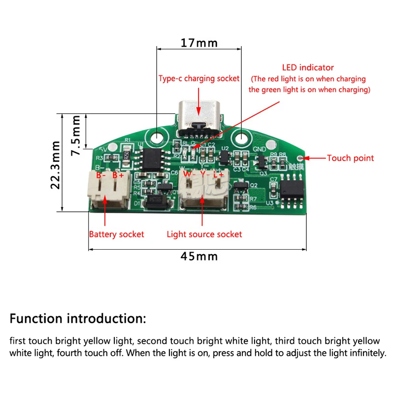Плата для настольной лампы типа C