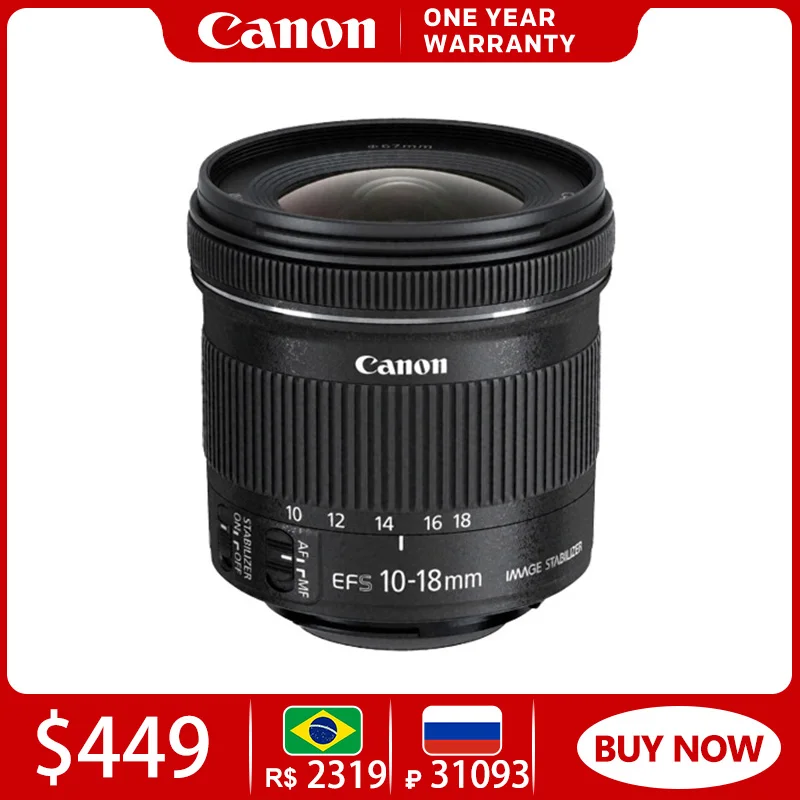 

Фотообъектив Canon EF-S 10-18 мм с широкоугольным зумом для Canon SL3 250D 70D 80D 90D