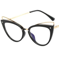 new anti blue light glasses unisex personality eyeglasses cat eye spectacles rivet clear lens eyewear ornamental