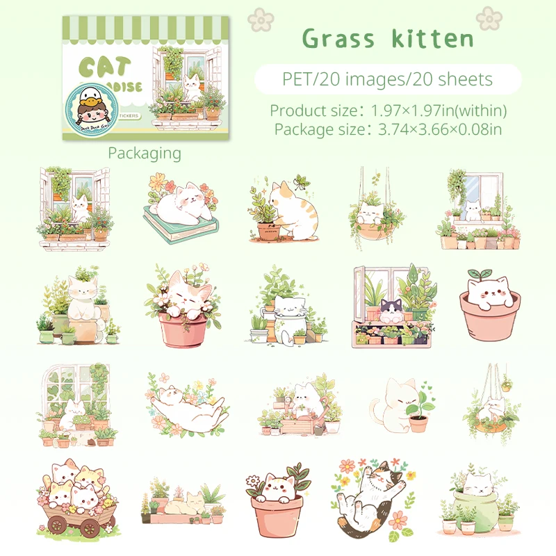 

Стикеры Cat Paradise Series Kawaii Cake Cat