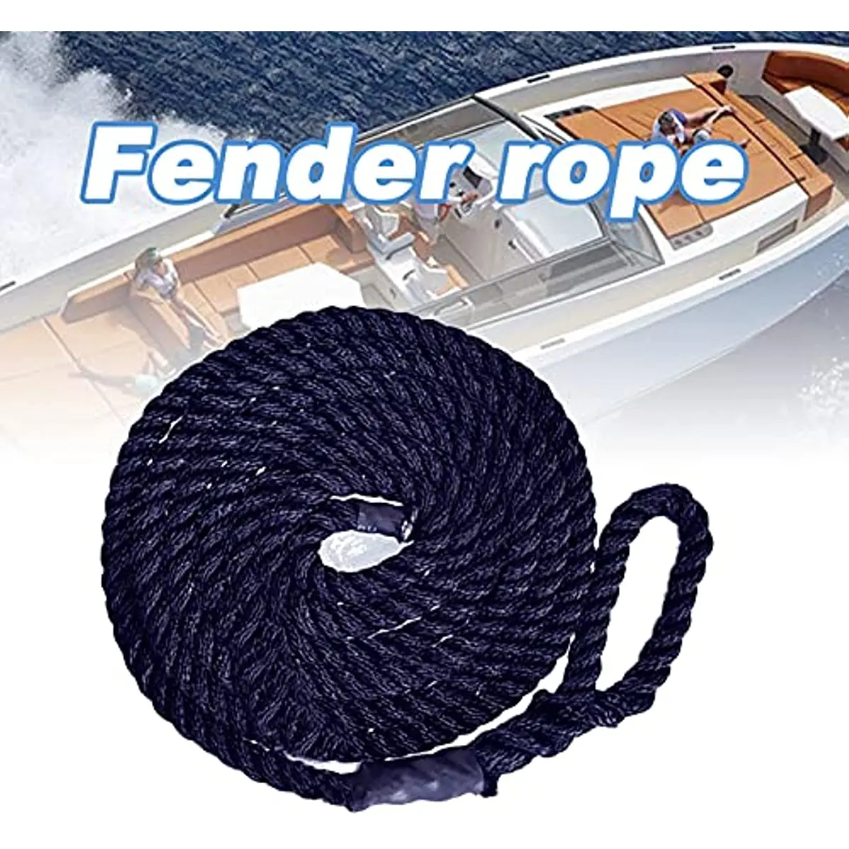 

2 Pack Double Braided Fender Line Braided Line with Loop, 6 .6 Inch Length, 0.04inch Diameter, Boat Rope Marine and Pontoon