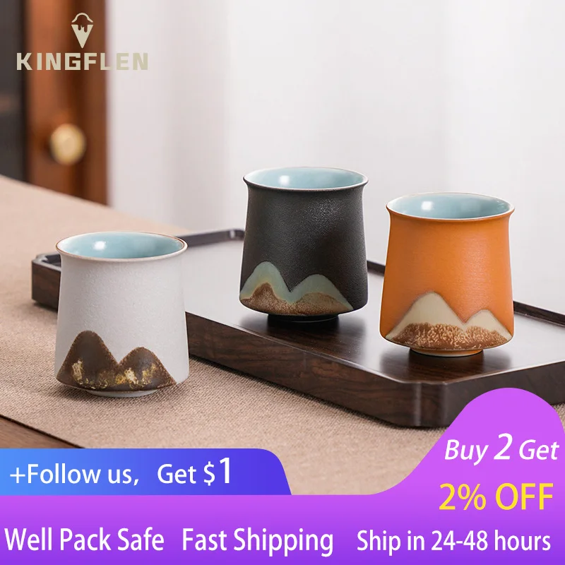

Креативная чайная чашка из грубой керамики, глазурная роспись, ручная роспись, японский мастер, чайная чашка, большая чайная чашка