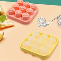 silicone rose ice cube trays for freezer with lid reusable ice cube molds for whiskey cocktails juice beverages bar kitchen tool
