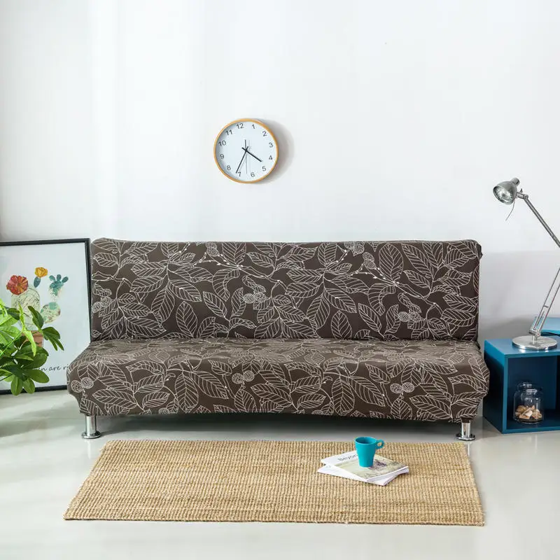 

Flower Printed Sofa Bed Cover Nordic Stretch Sofa Slipcover Elastic Armless Sofa Cover for Living Room 3-seater Furniture Cover