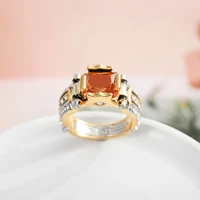 the new popular jewelry zircon two color modeling ring fashion atmosphere ring lovers ring