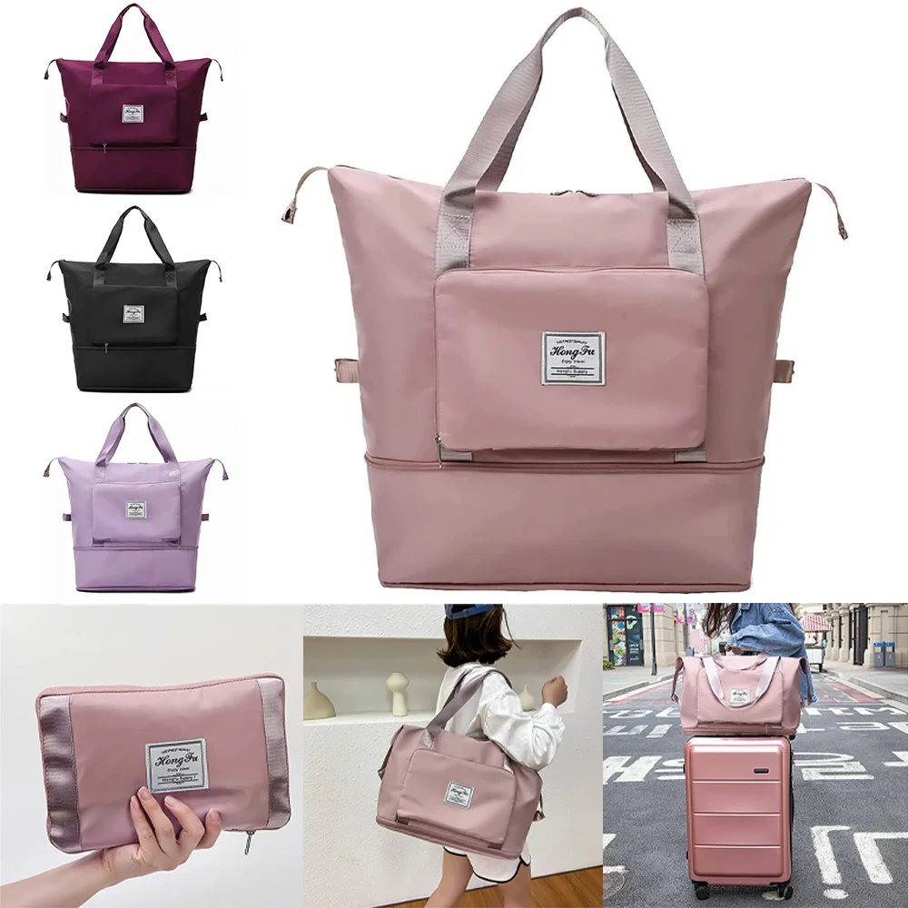 Women Travel Bags 2022 New Nylon Foldable Large Capacity Luggage Bag Zipper Shoulder Case Water Proof Organizer Carry on Handbag