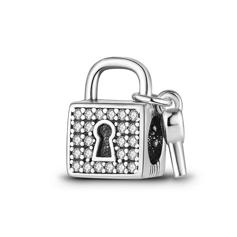 

New Arrivals Key Lock Beads 925 Sterling Silver Bead Fit Pandora Original Bracelet Women DIY Jewelry Gift