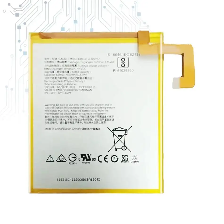 Фото Аккумулятор L18D1P32 4850 мАч для планшетов Lenovo Tab M10 TB-X605L TB-X605F TB-X605M TB-X505X X505L X505F, высокопроизводительный, большой емкости №3