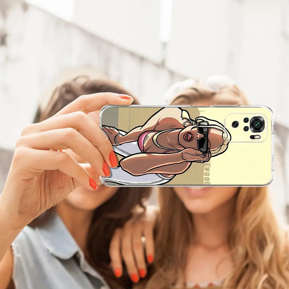 Чехол для телефона G-GTA 6G-Grand Theft Xiaomi Redmi Note 13 12 5G 9S 9 8 10 11 Pro 4G 9T 13C 12C 10C 9C 9A 7 прозрачный