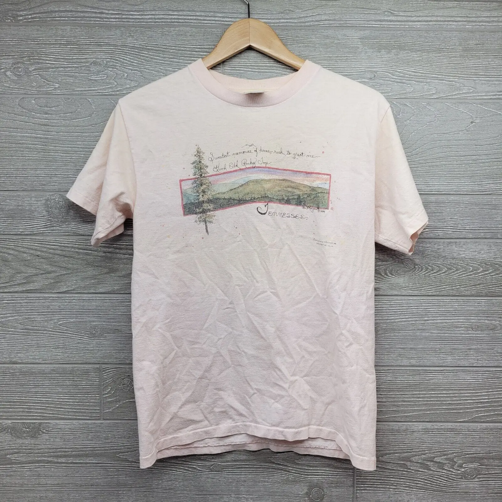 Винтажная розовая футболка с изображением наковальни 1999 D Моргана Теннесси