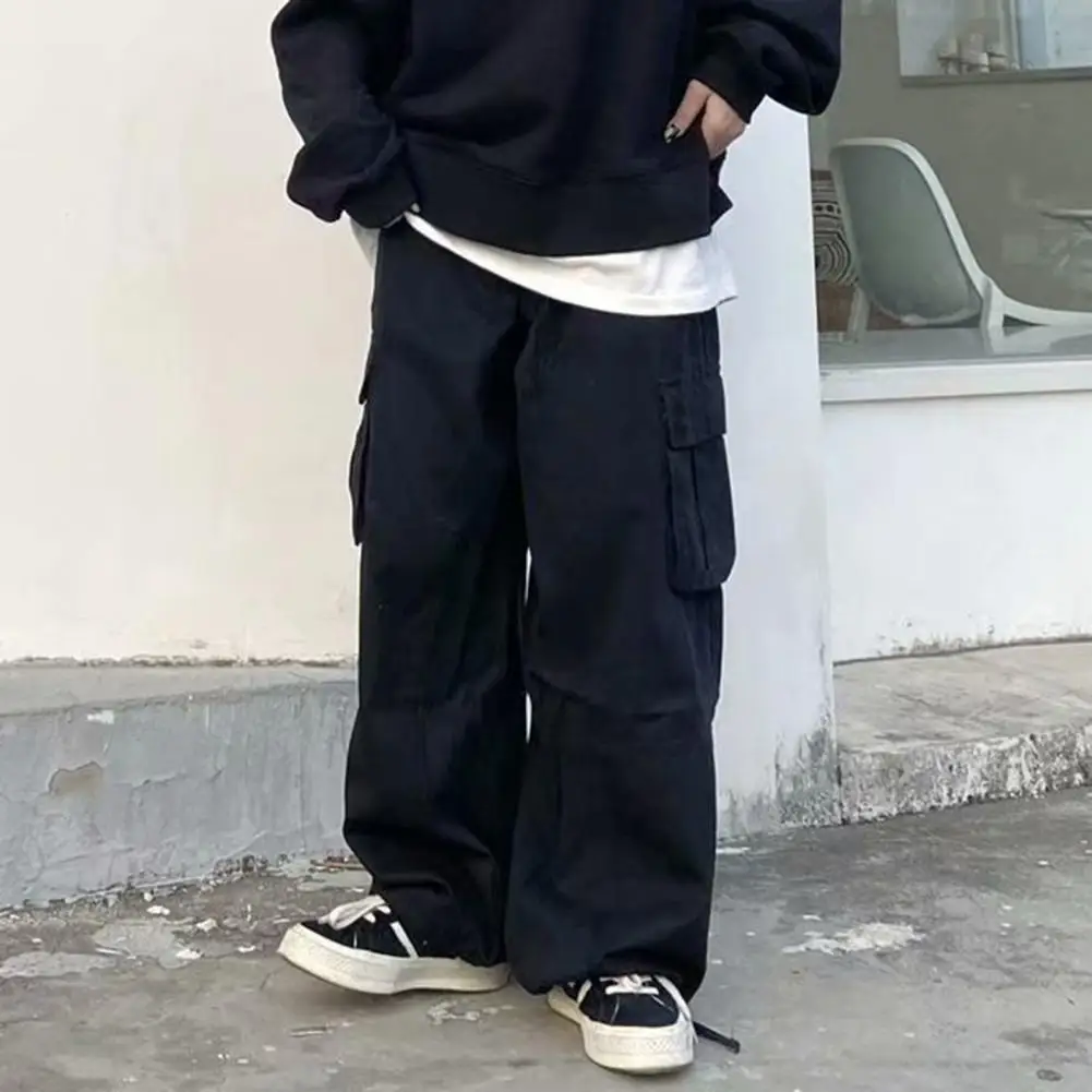 

Individual Men Cargo Pants Vintage Men Summer Trousers Hip Hop Streetwear Color Matching Men Trousers