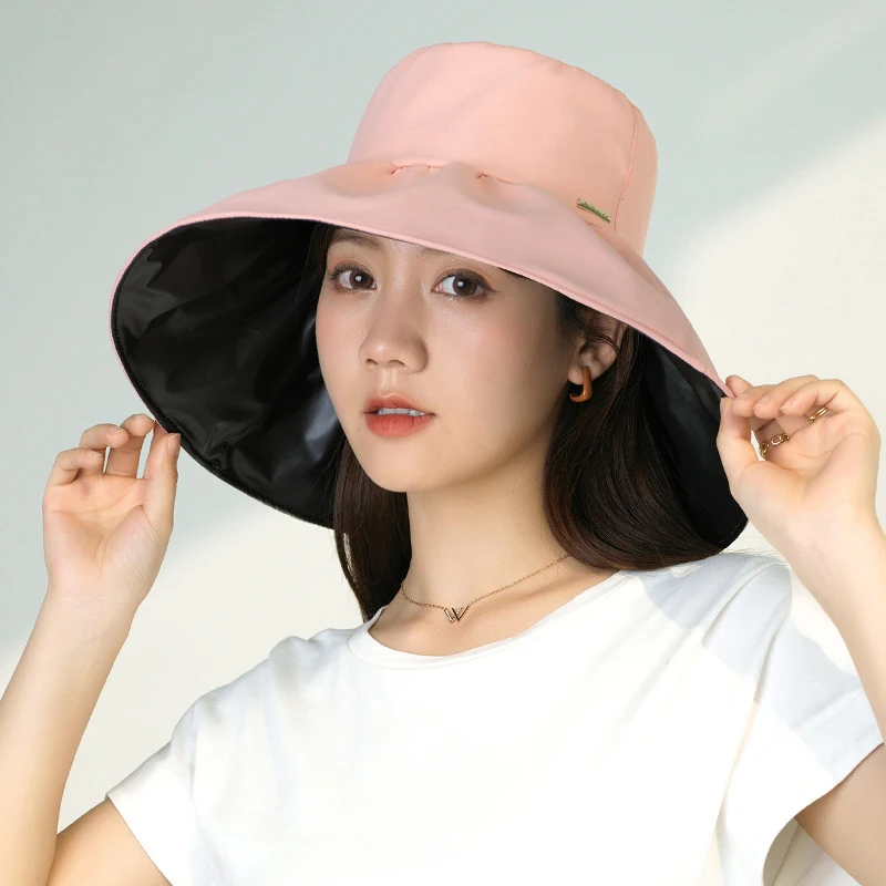 

Fashion Ladies Travel Floppy Beach Sun Hat women 14cm Wide Brim Bucket Hat UV Protection Visor Hat Gril Casual Spring Summer Hat