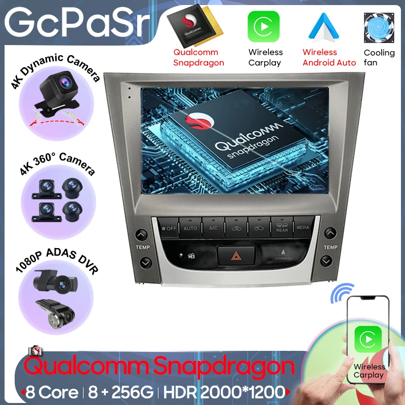

Qualcomm Radio For Lexus GS300 S190 GS350 GS400 GS430 GS450h GS460 GS 300 III 3 350 400 430 450h 460 2004 - 2011 GPS Android Car