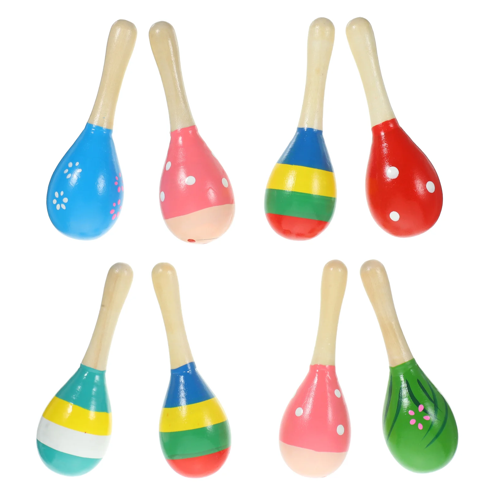 

2 Pcs Puzzle Toys Maraca Kids Maracas Gourd Baby Toddlers 1-3 Musical Instruments Wooden Small Child
