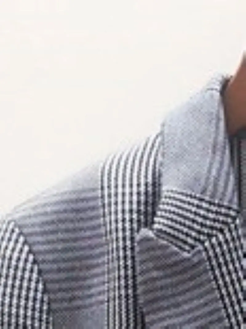 Women Blazer Houndstooth Notched Single Button Pockets Split Long Sleeve Slim Vintage Suit