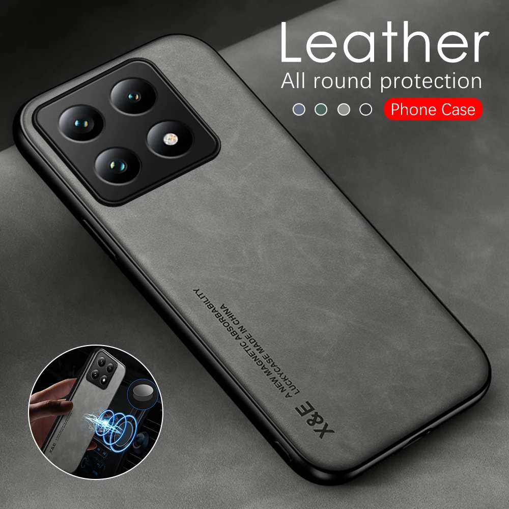 Для Xiaomi 14T Pro 2024 6 67 дюймов Магнитный кожаный чехол Mi 14 T 14Tpro Xiaomi14T Mi14T Skin Feel Phone Shell Xiami