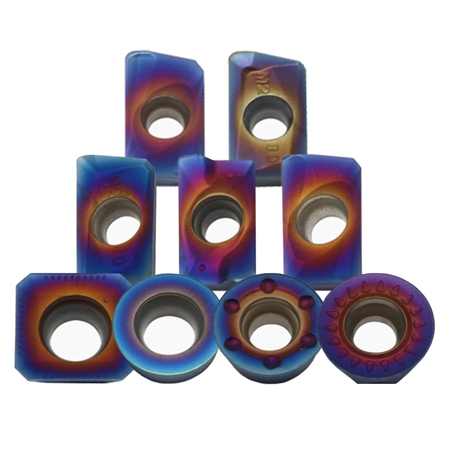 

10pcs APMT1135PDER APMT1604PDER RPMW1003MO RPMT1204MOT SEKT1204AFTN milling inserts High Quality Nano Blue Milling Turning Tools