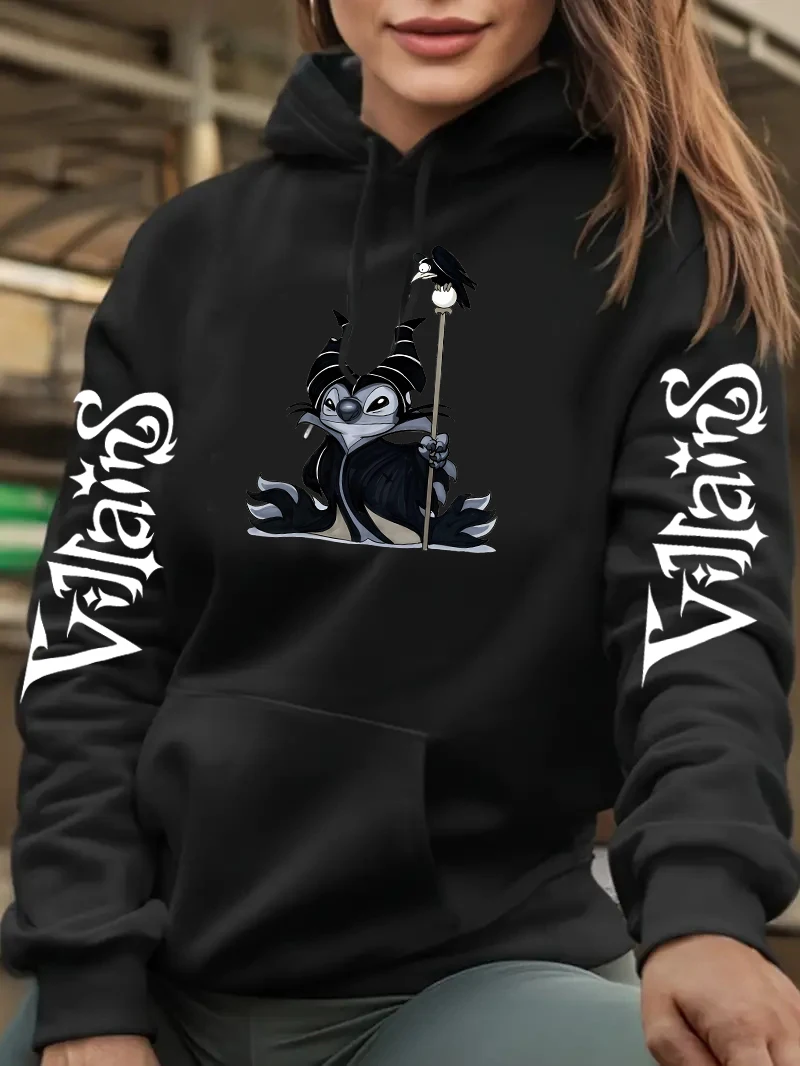 Disney Villains Maleficent Stitch HoodieY2k Clothes Long Sleeve Woman Clothing Hoodies Sweatshirt Women Harajuku Y2k