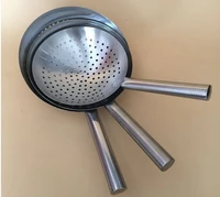 large big thick stainless steel mesh strainer colander handle cookware oil strainer flour sifter colander kitchen cooing wok