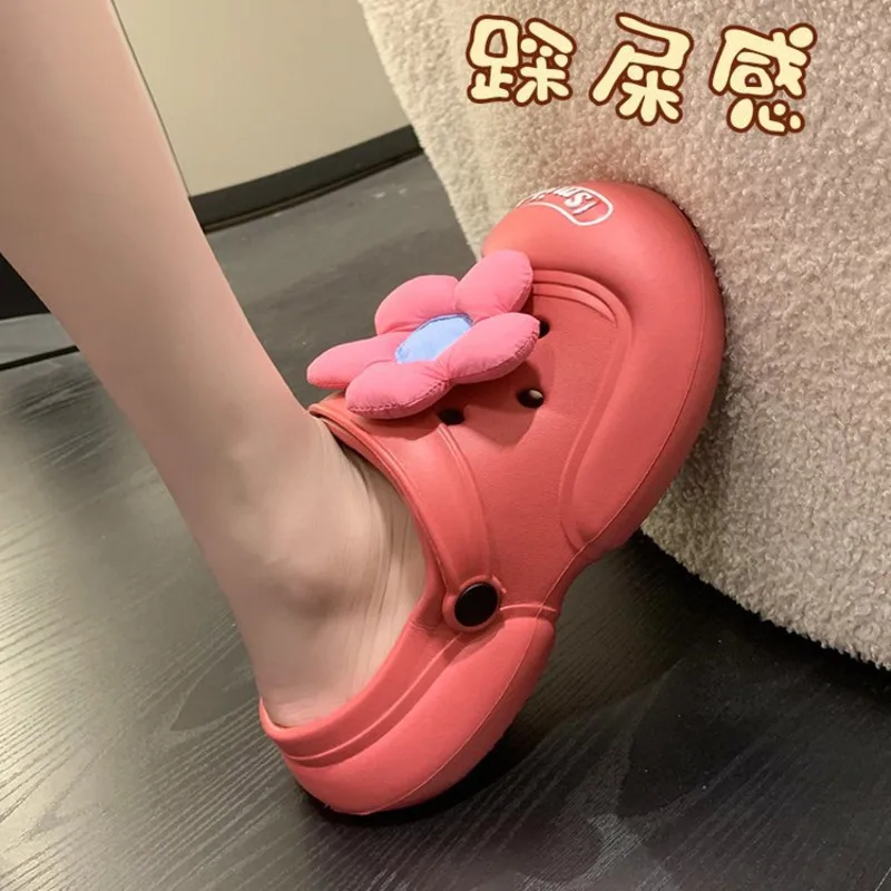 2023 Summer Women Clogs Garden Shoes Flowers EVA Female Beach Sandals Fashion Thick Sole Slides Slippers For Women Ladies