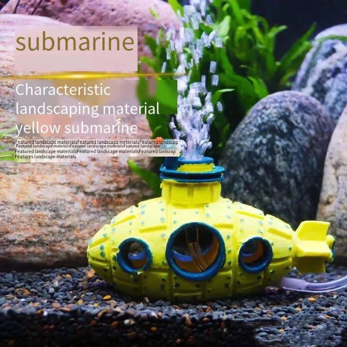 

Fish tank decoration landscaping fish hiding submarine ornaments can be plugged in aerator oxygen supply aquarium accessories