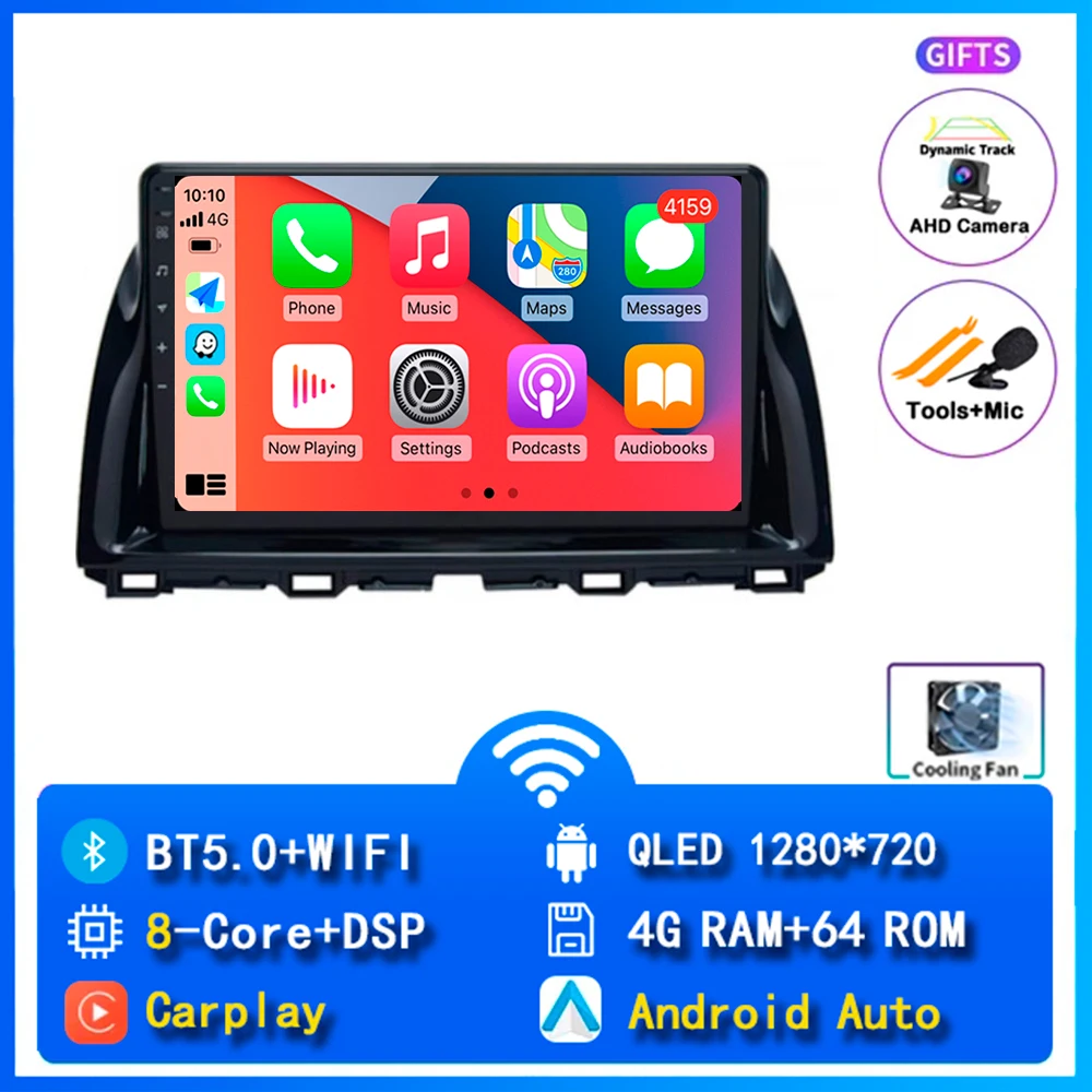 

Автомобильное радио Android 15 Carplay для Mazda CX5 2011-2016 CX-5 CX 5 навигация GPS мультимедийный плеер стерео видео DVD WIFI + 4G