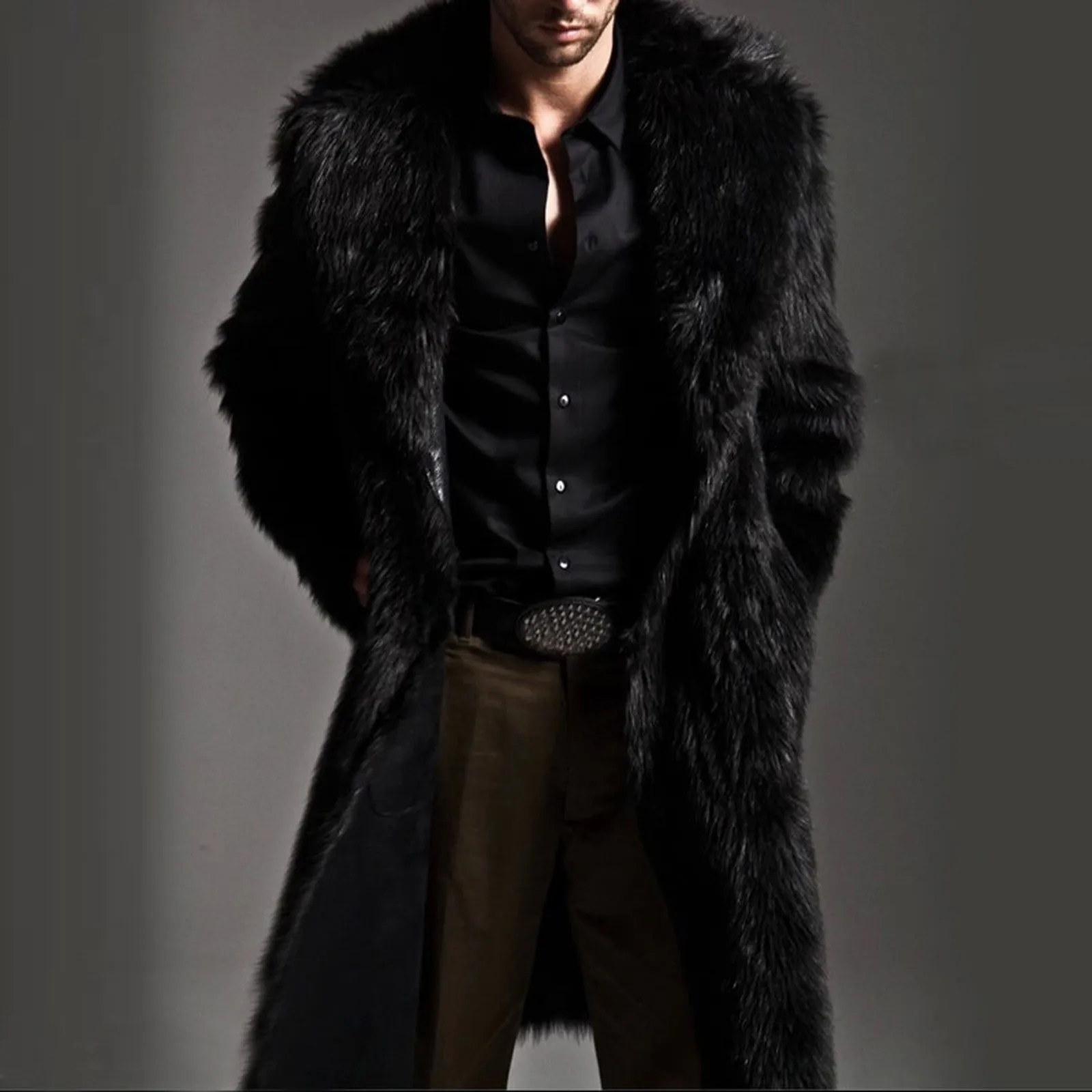 

Vintage Faux Fur Teddy Coat Mens Autumn Winter Casual Long Jacket Female Thick Warm Outwear Oversize Fur Chaqueta