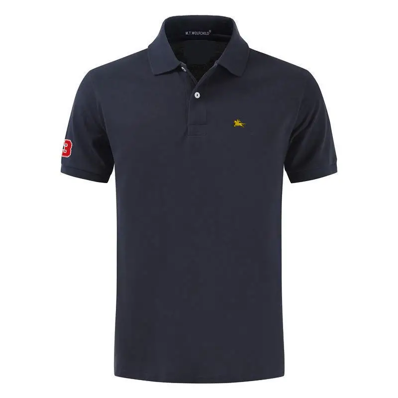 Мужские рубашки-поло из 100% хлопка летние футболки повседневные с коротким