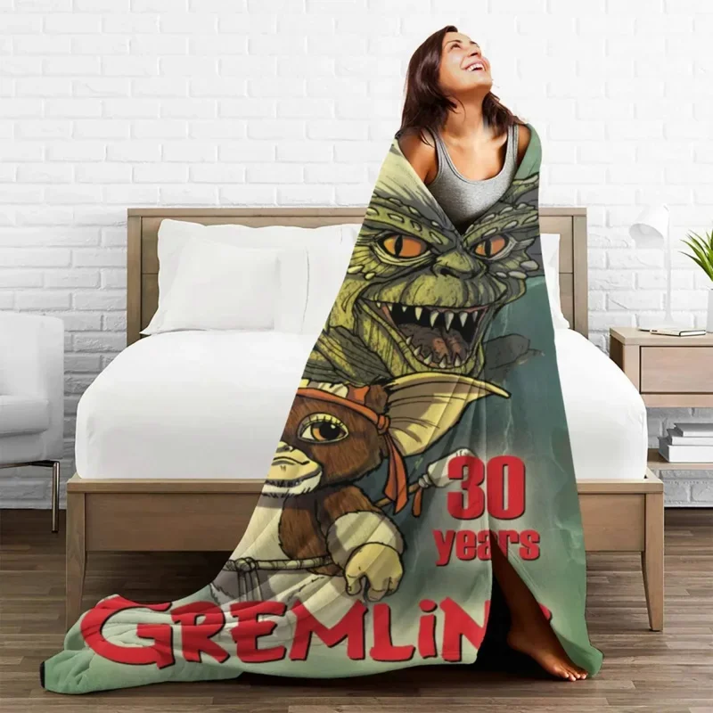 

Gremlins 30 Years Velvet All Season Mogwai Ugly Portable Lightweight Throw Blankets For Home Couch Bedding Throws