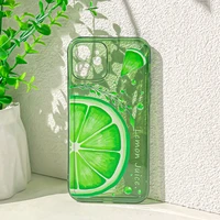 summer refreshing green lemon soft silicone phone case for iphone11 12 13 pro max mini x xs max xr 6 6s 7 8 plus huawei
